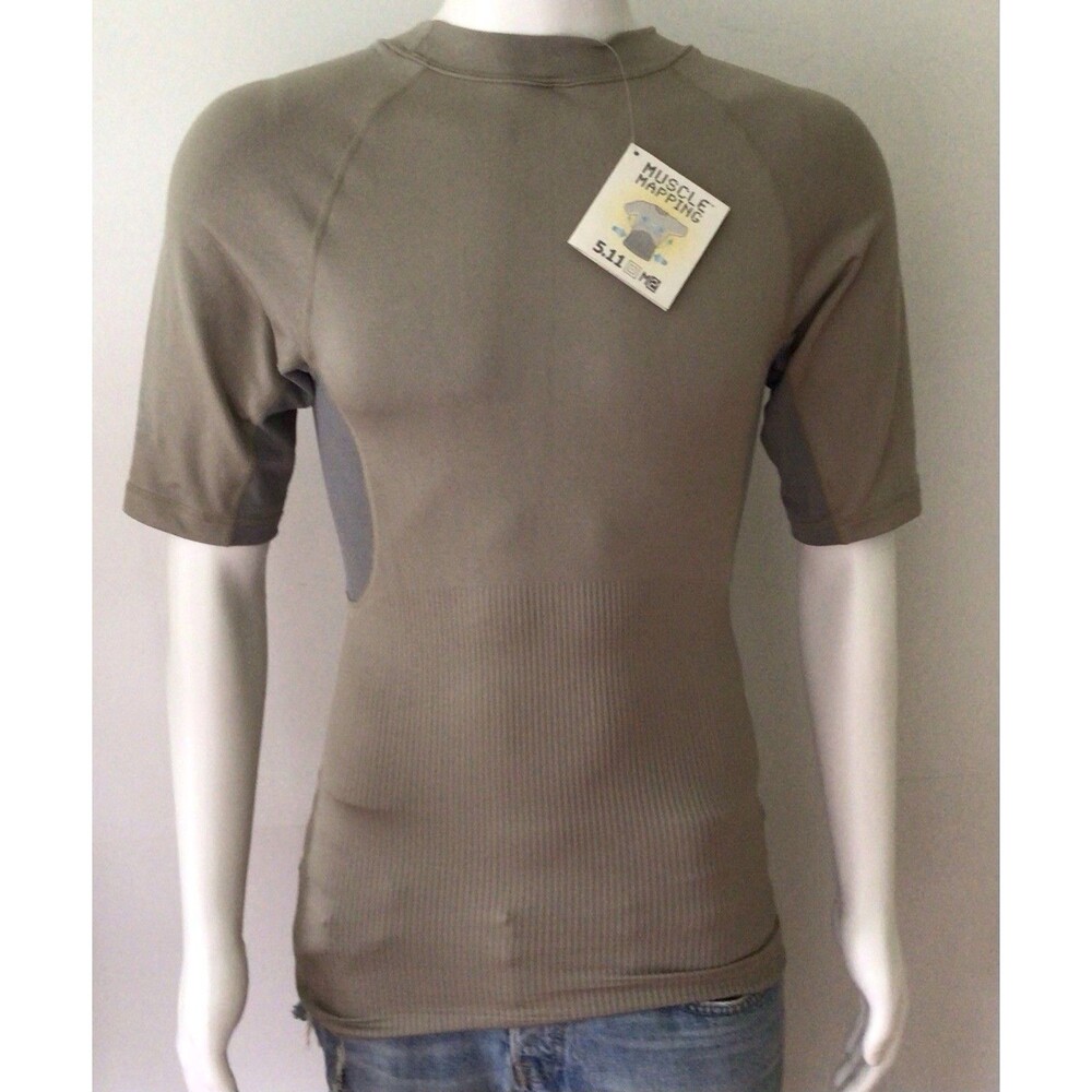 NEW 5.11 TACTICAL Muscle Mapping Short Sleeve Shirt, Beige (Size M)
